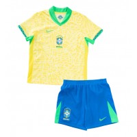 Brasilien Hemmadräkt Barn Copa America 2024 Kortärmad (+ Korta byxor)